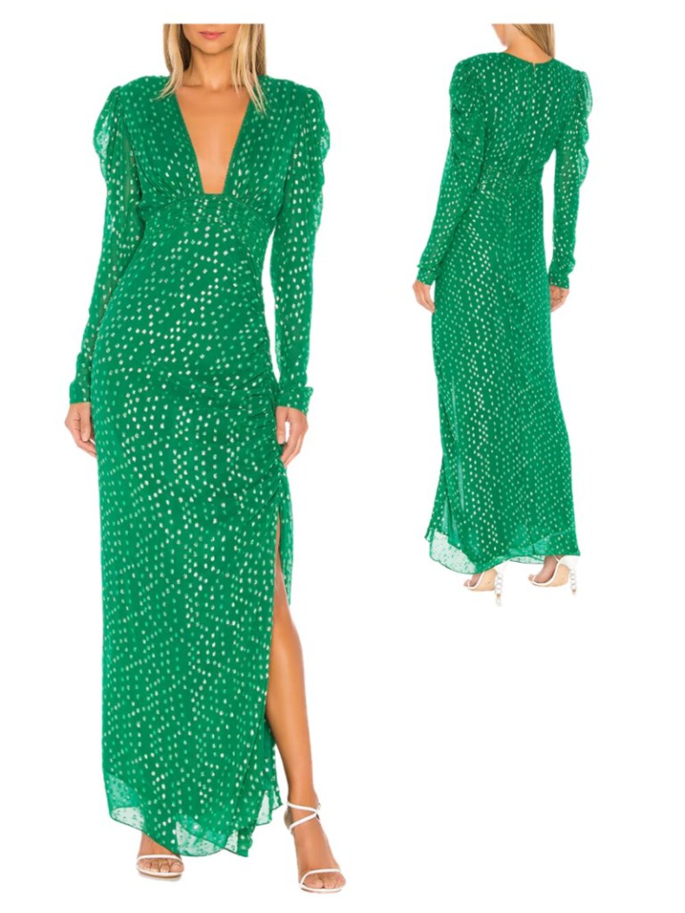 ROCOCO SAND Elna Dress. Size XS. Green Silver Dress.